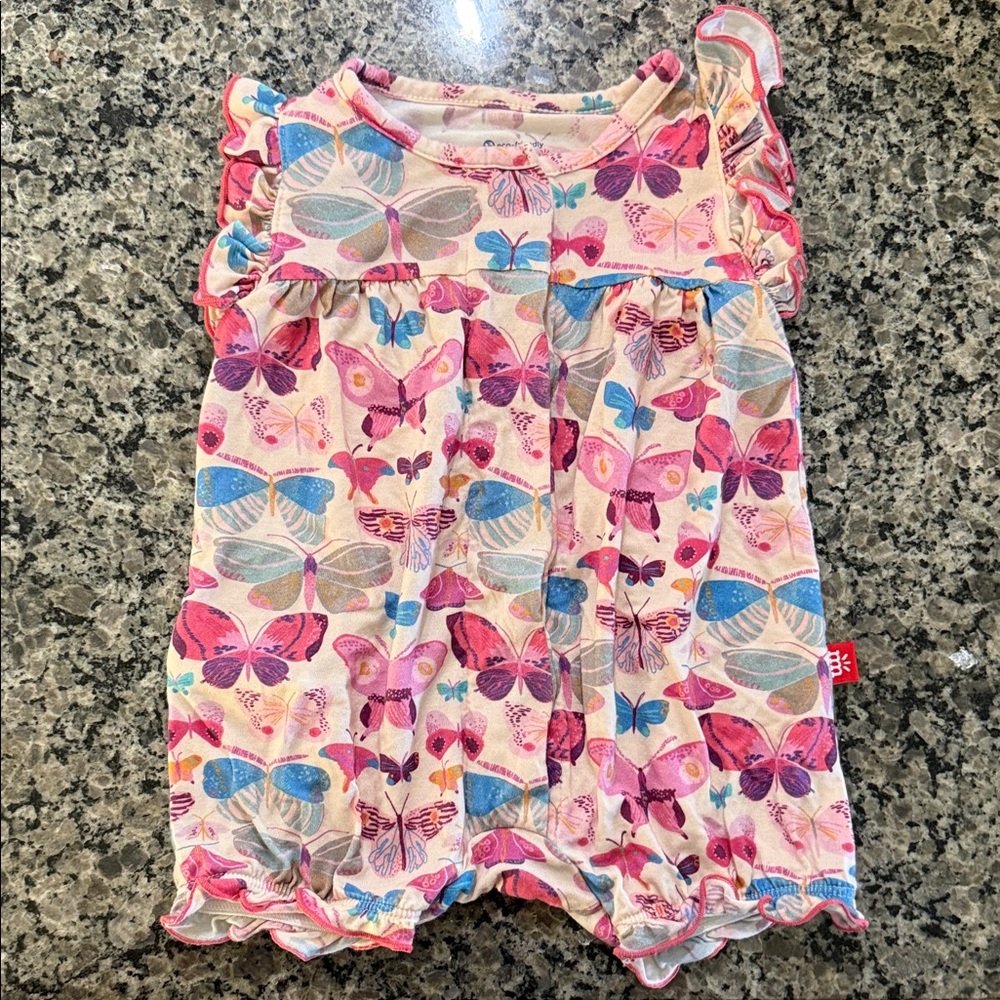 Magnetic Me Pink and Purple Baby Romper